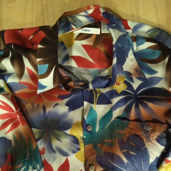 Vintage Moda Campia Floral Pattern Hawaiian Shirt - Picture 3 of 7